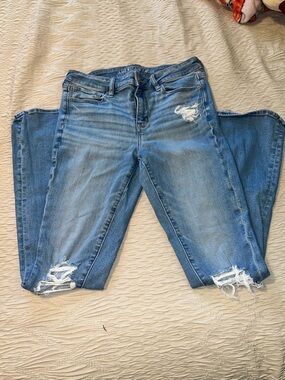 American Eagle Outfitters Distressed Light Blue Boyfriend Jeans